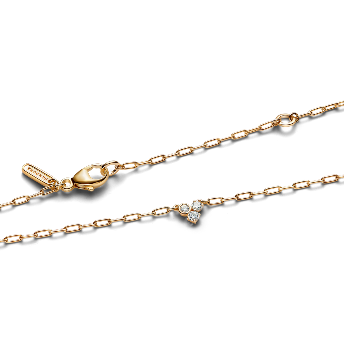 Pandora Era Lab-Grown Diamond Cluster Paperclip Chain Necklace