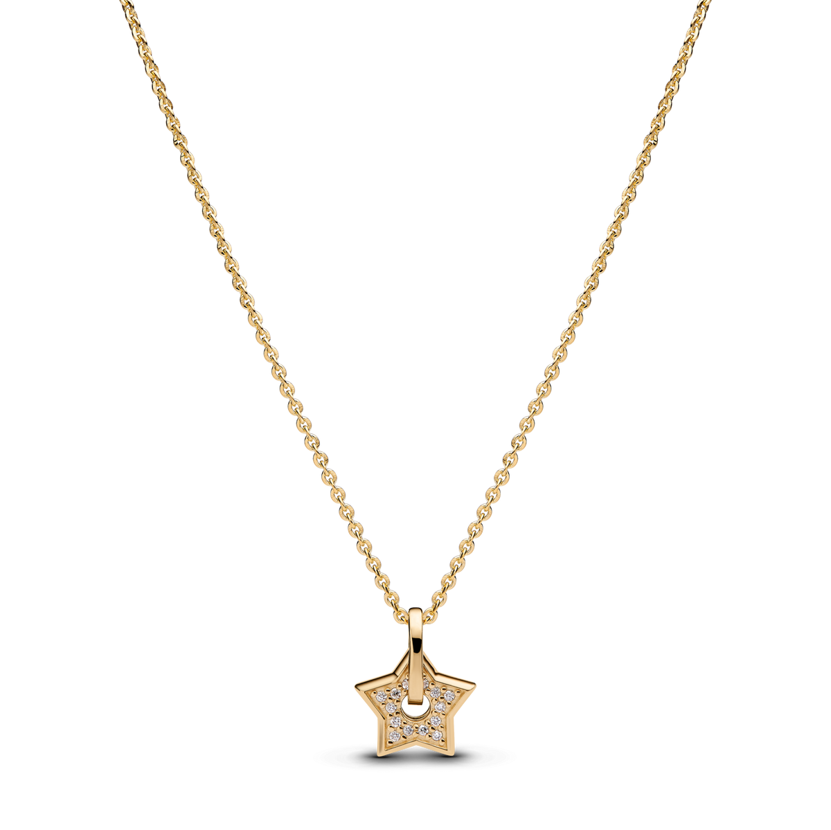 Pandora Talisman 14k Gold Lab-grown Diamond Pavé Star Pendant Necklace