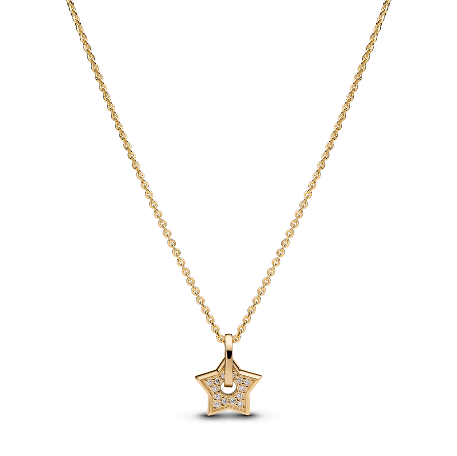 Pandora Talisman 14k Gold Lab-grown Diamond Pavé Star Pendant Necklace