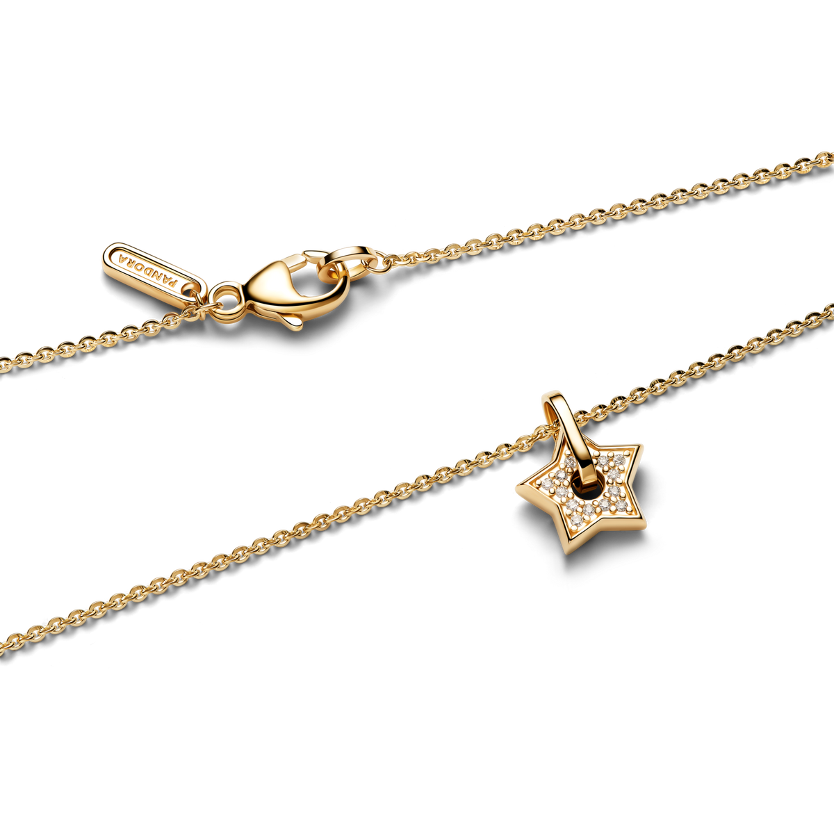 Pandora Talisman 14k Gold Lab-grown Diamond Pavé Star Pendant Necklace