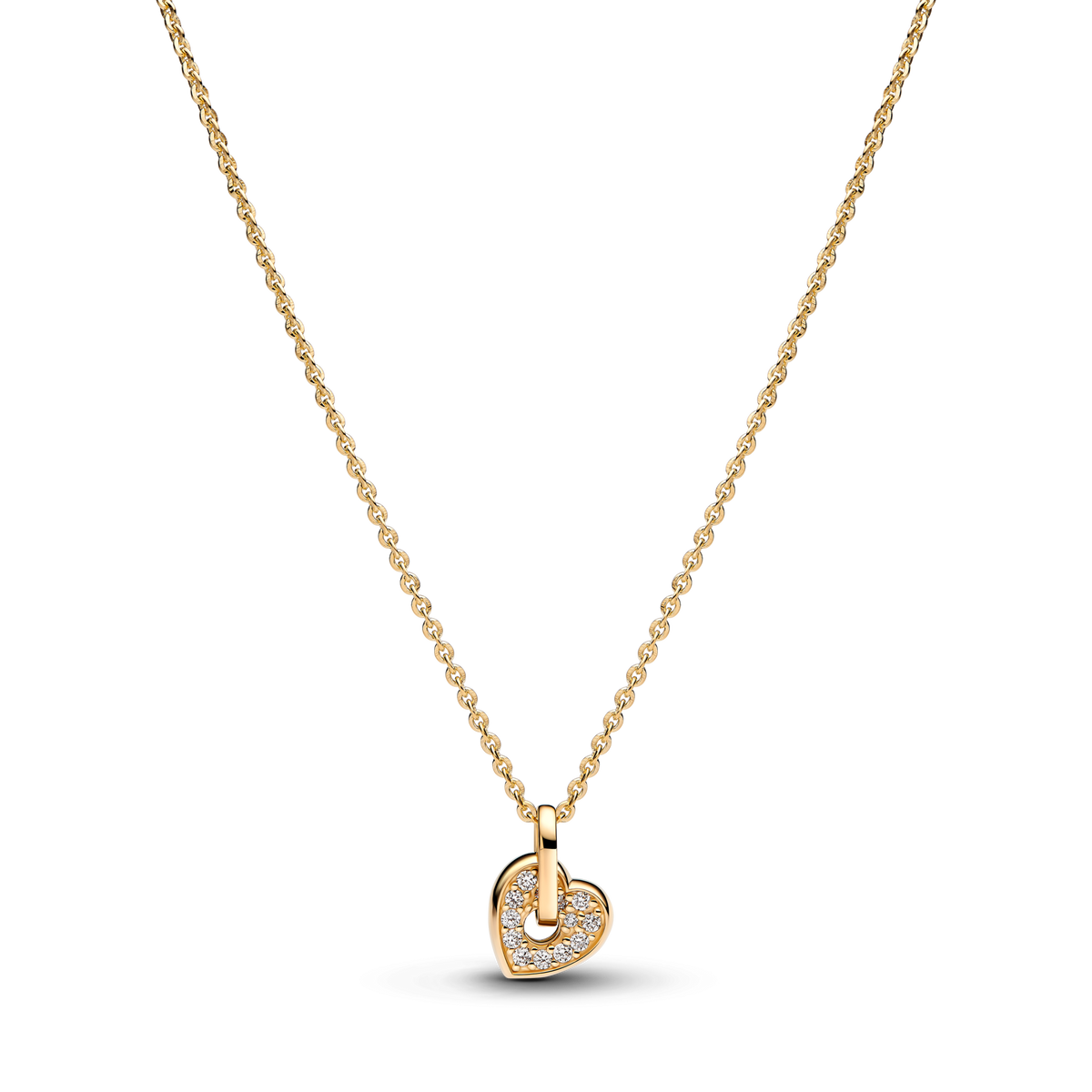 Pandora Talisman 14k Gold Lab-grown Diamond Pavé Heart Pendant Necklace