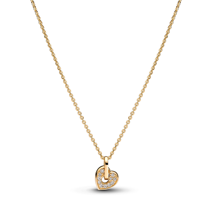 Pandora Talisman 14k Gold Lab-grown Diamond Pavé Heart Pendant Necklace