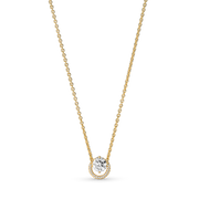 Sparkling Round Halo Pendant Collier Necklace