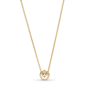 Sparkling Round Halo Pendant Collier Necklace