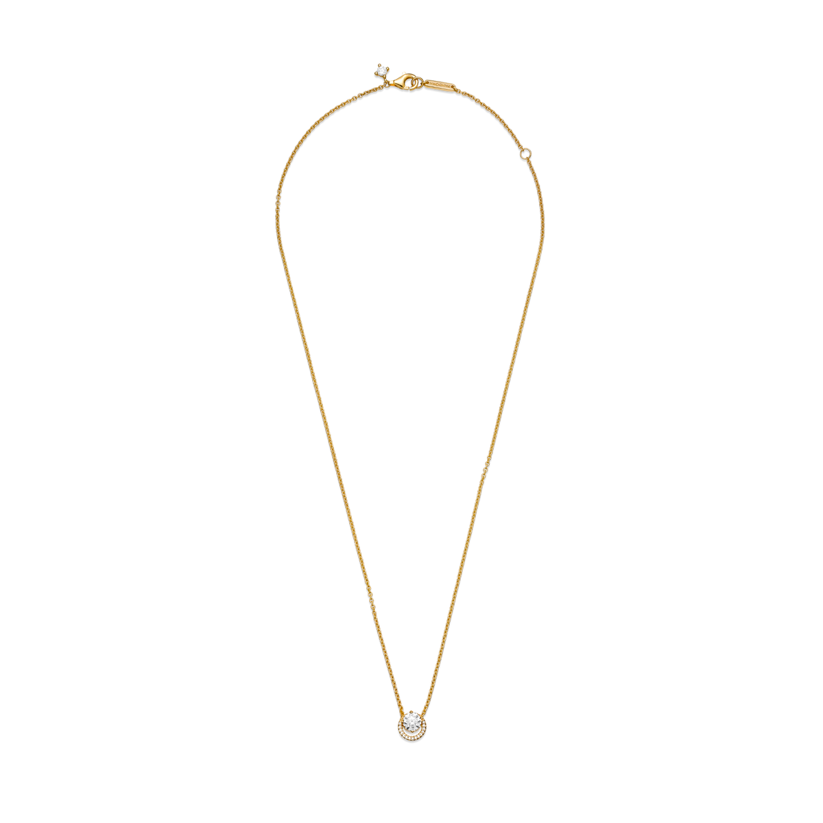 Sparkling Round Halo Pendant Collier Necklace