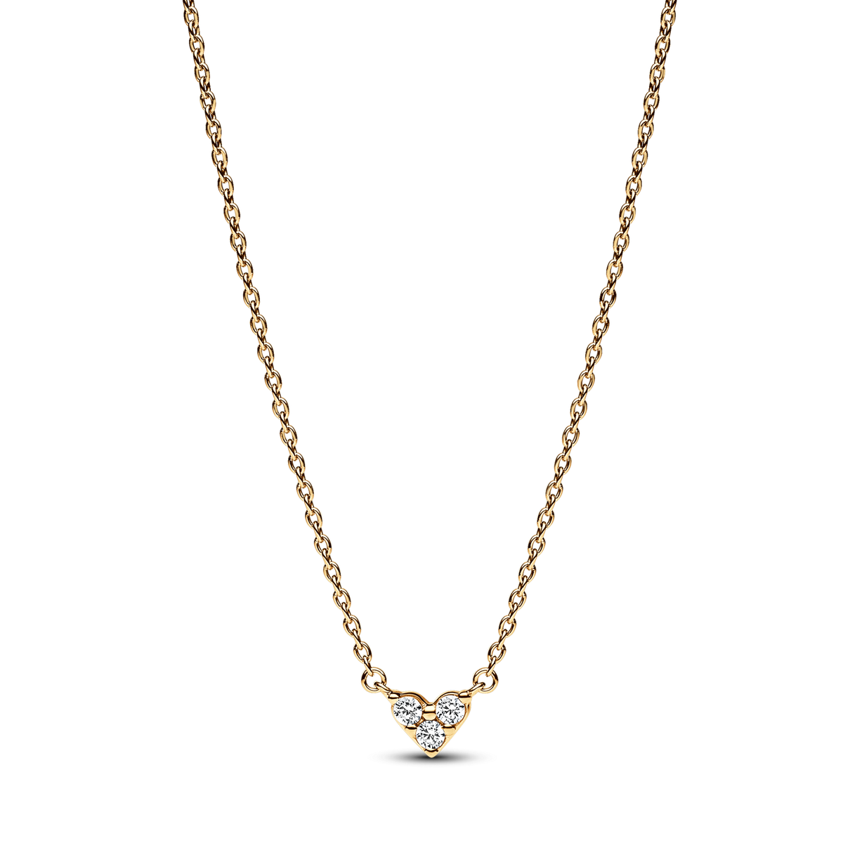 Triple Stone Heart Collier Necklace
