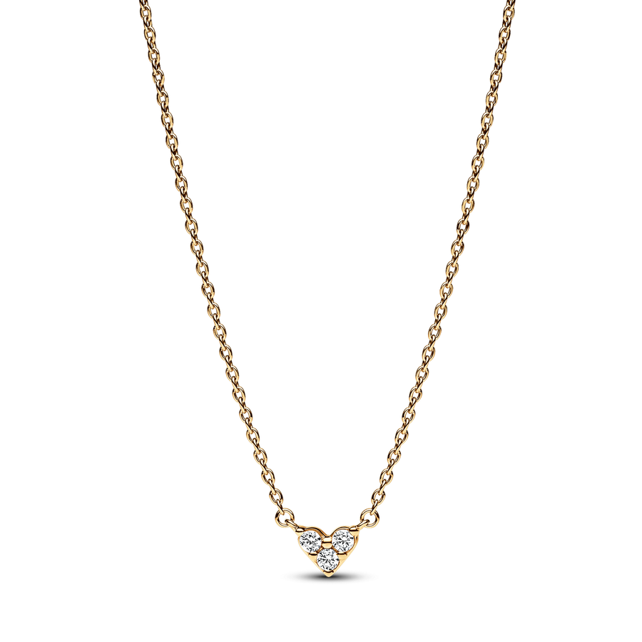 Triple Stone Heart Collier Necklace