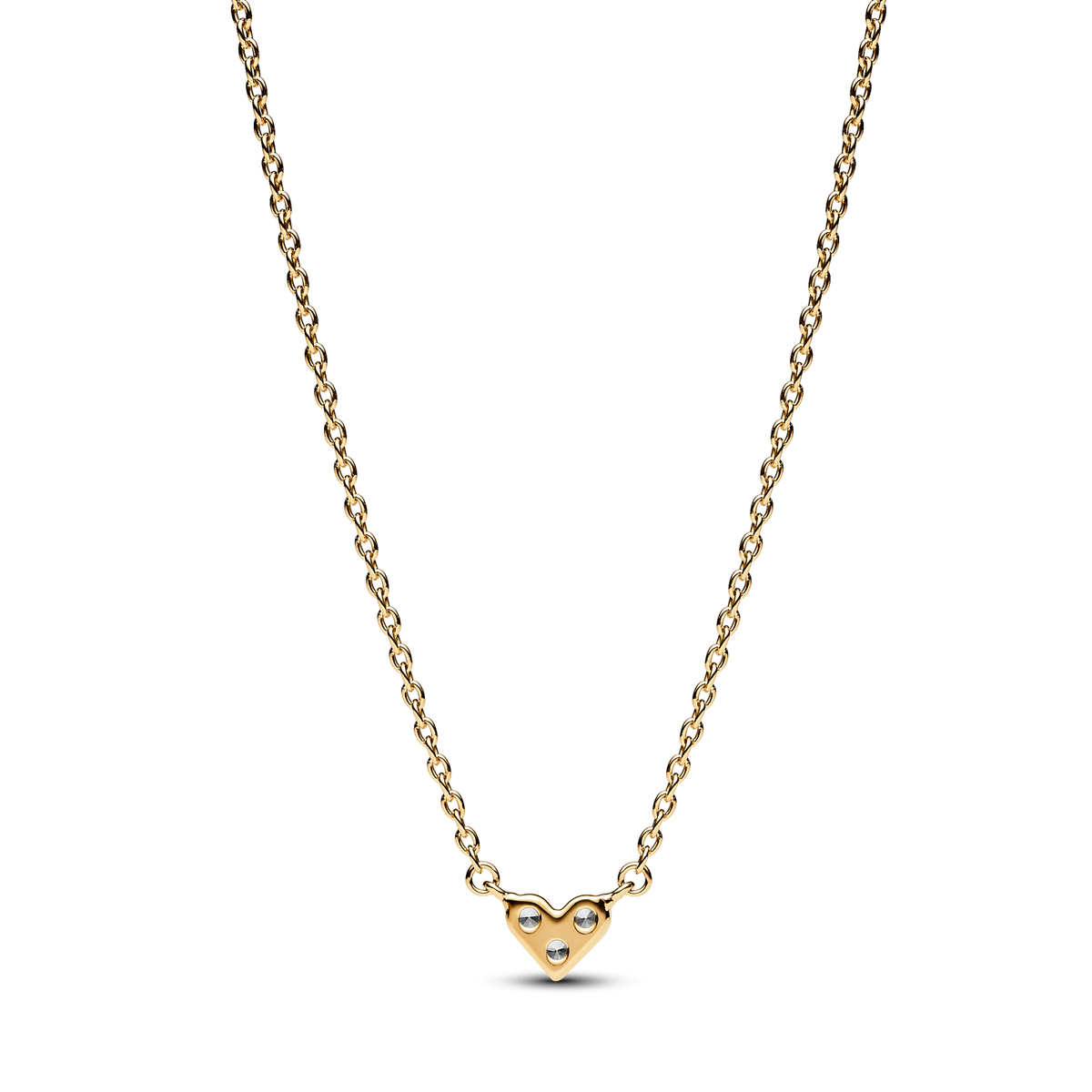 Triple Stone Heart Collier Necklace