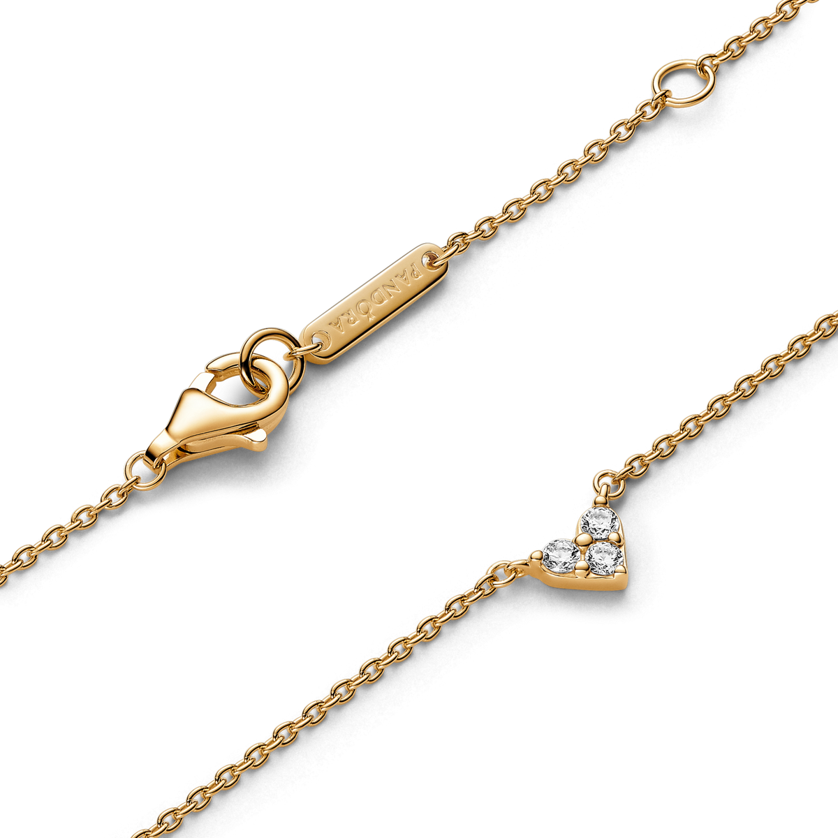 Triple Stone Heart Collier Necklace