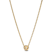 Round Pavé Halo Pendant Necklace