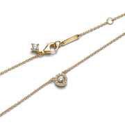Round Pavé Halo Pendant Necklace