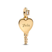 Engravable Heart Key Pendant