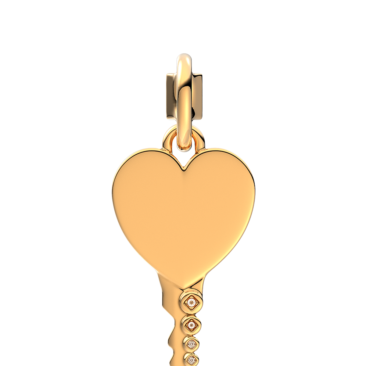 Engravable Heart Key Pendant