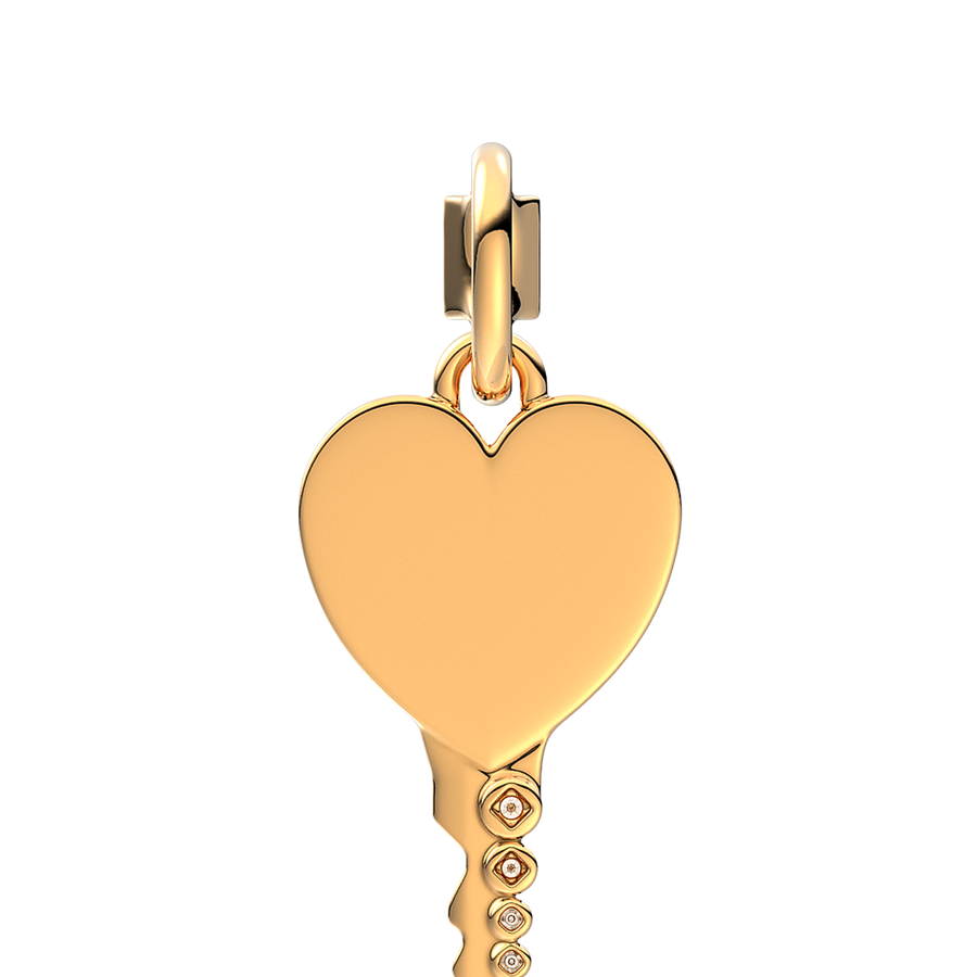 Engravable Heart Key Pendant