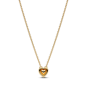 Engravable Heart Halo Collier Necklace