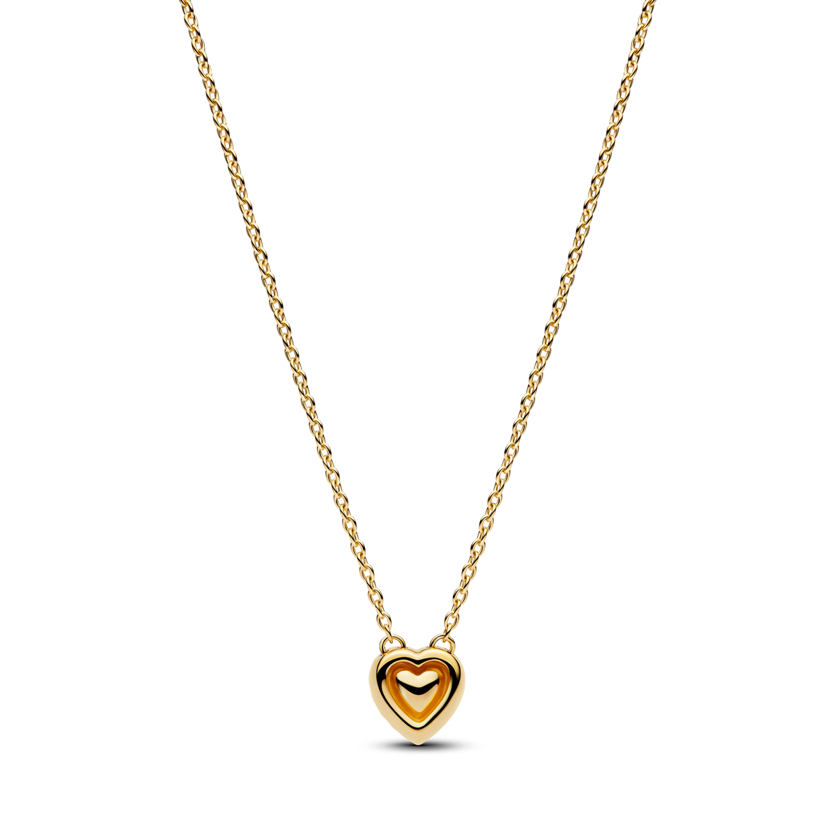 Engravable Heart Halo Collier Necklace