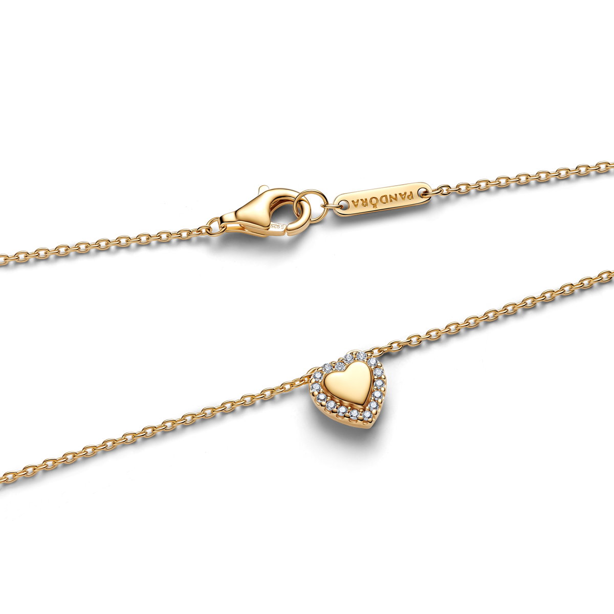 Engravable Heart Halo Collier Necklace
