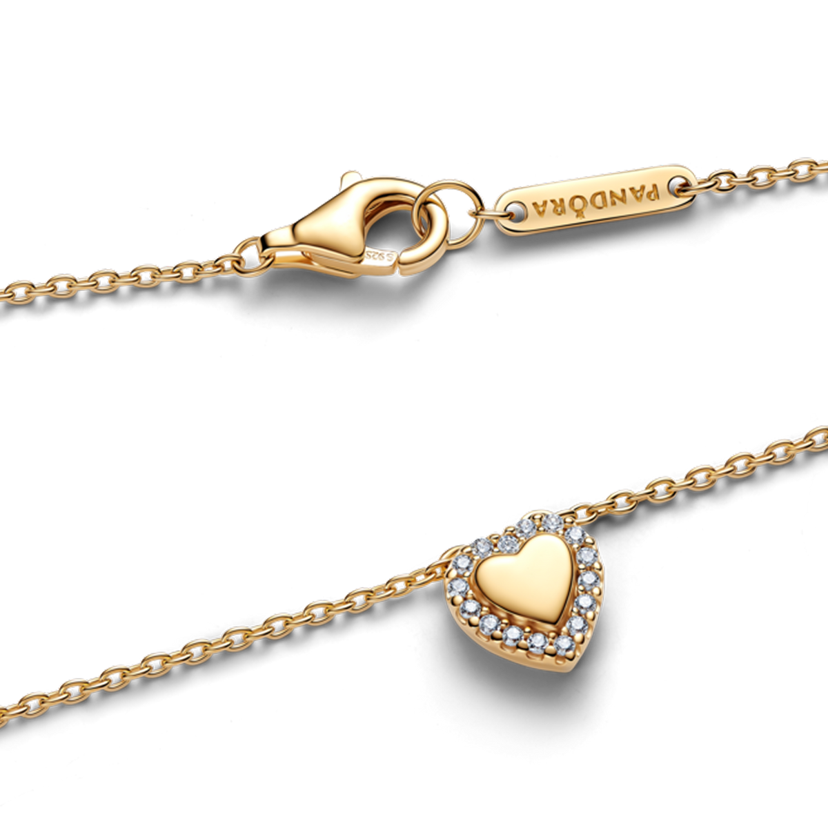 Engravable Heart Halo Collier Necklace