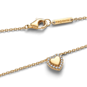 Engravable Heart Halo Collier Necklace