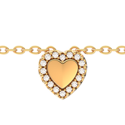 Engravable Heart Halo Collier Necklace