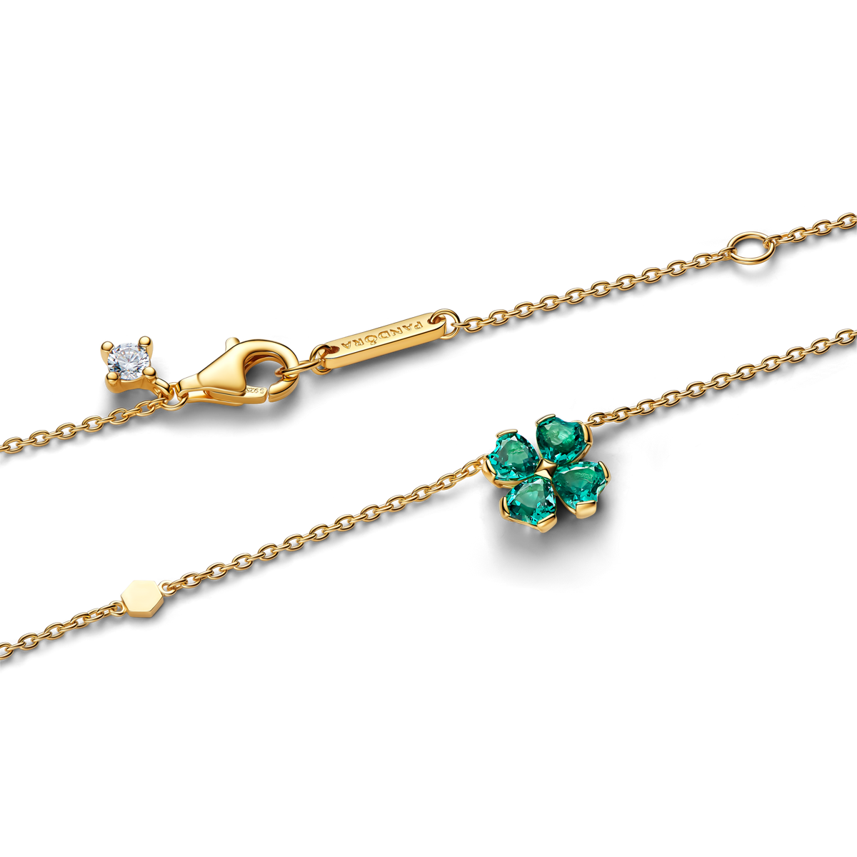 Green Lucky Clover Pendant Necklace