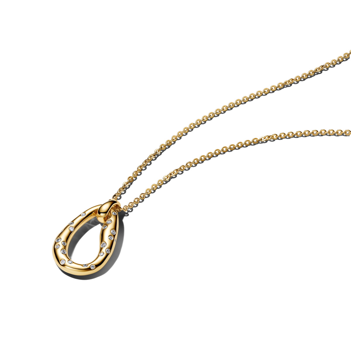 Organically Shaped Stone-Set Pendant Necklace