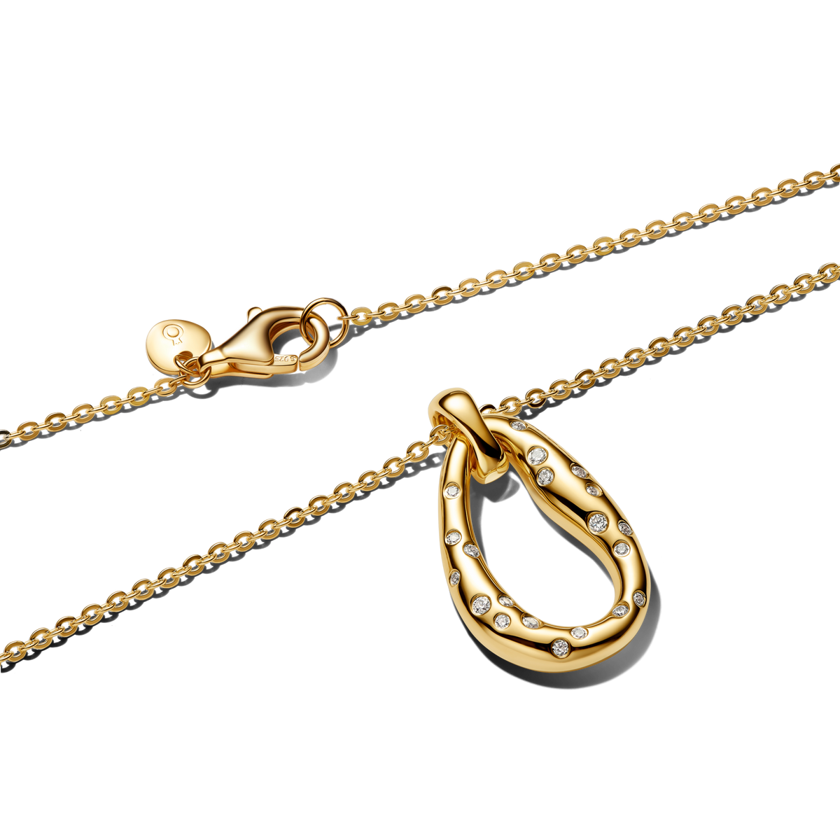 Organically Shaped Stone-Set Pendant Necklace