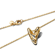 Organically Shaped Stone-Set Heart Pendant Necklace