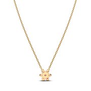 Sparkling Pink Flower Pendant Necklace