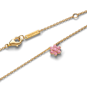 Sparkling Pink Flower Pendant Necklace