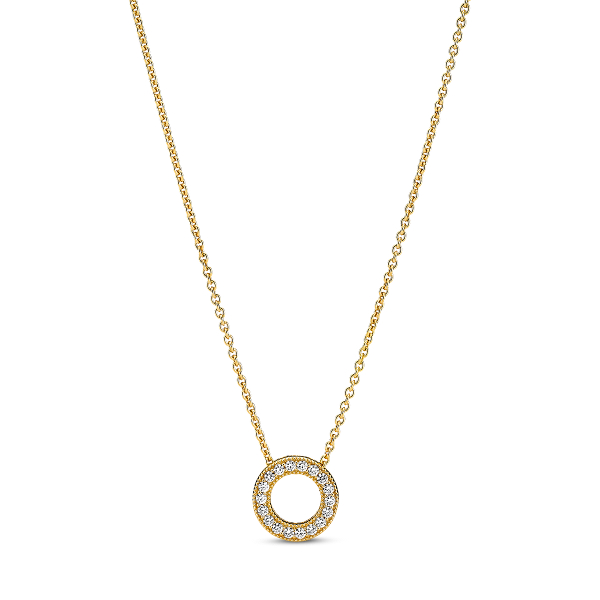 Pandora Logo Pavé Circle Collier Necklace