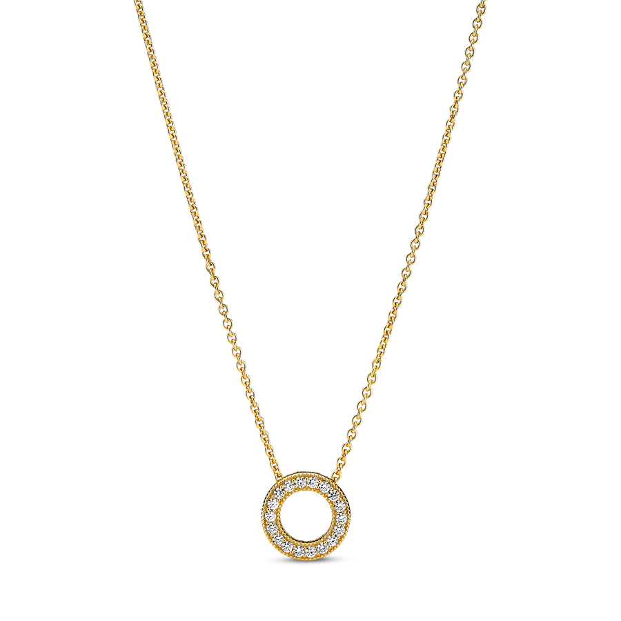 Pandora Logo Pavé Circle Collier Necklace
