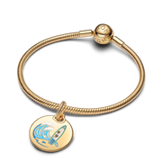 Surfing Round Tag Dangle Charm
