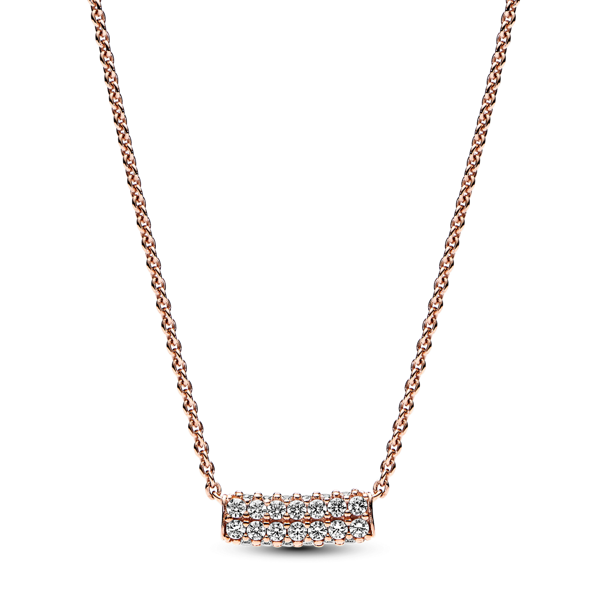 Pandora Timeless Pavé Double-row Bar Collier Necklace
