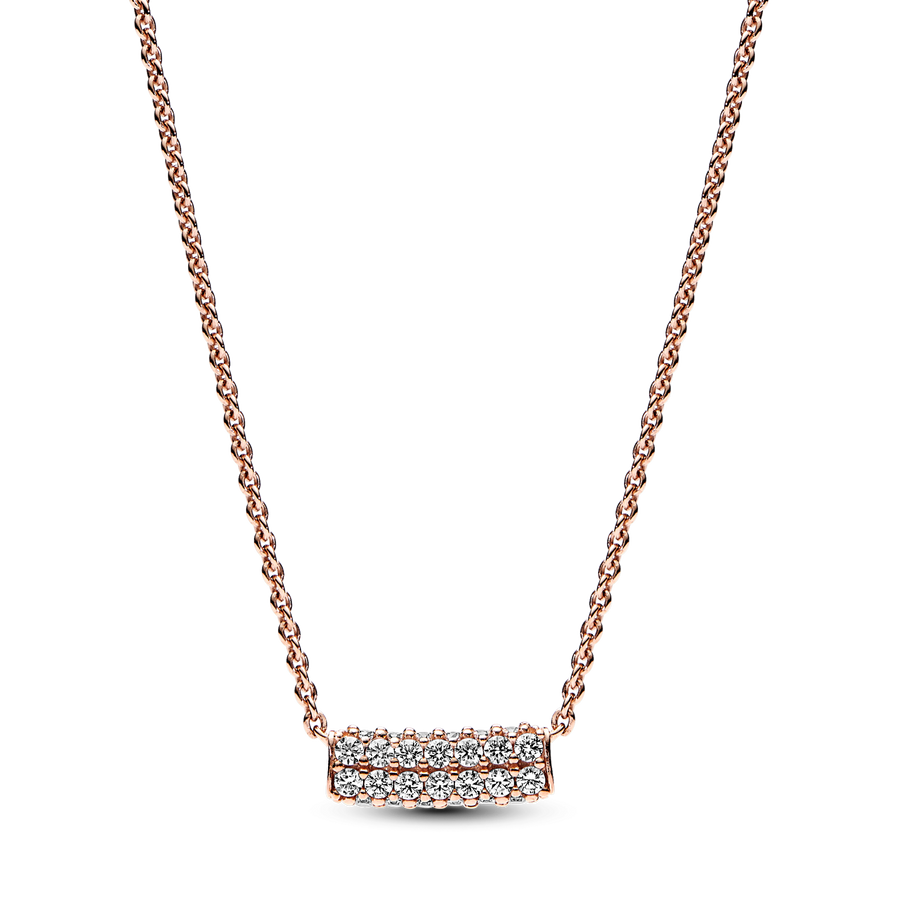 Pandora Timeless Pavé Double-row Bar Collier Necklace
