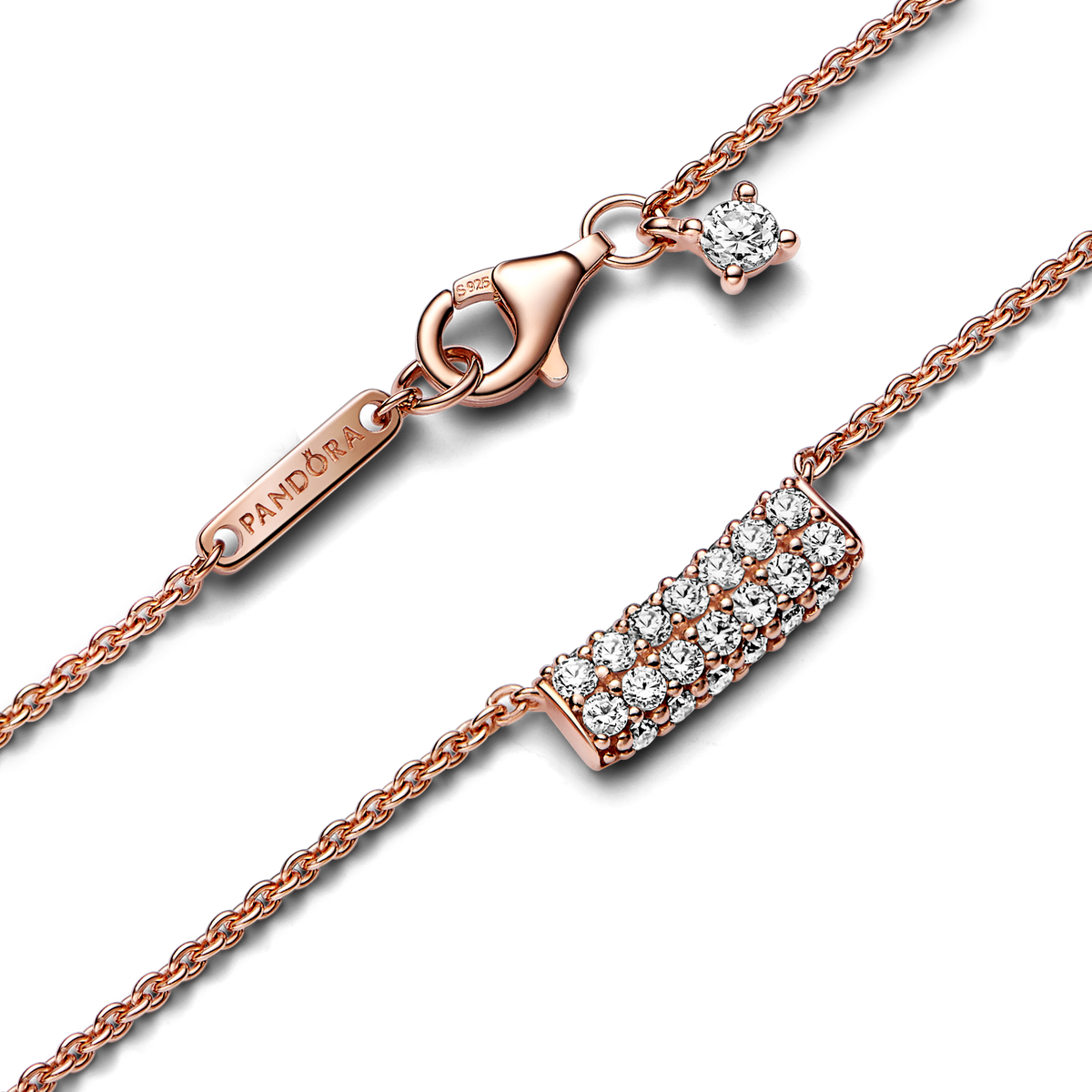 Pandora Timeless Pavé Double-row Bar Collier Necklace