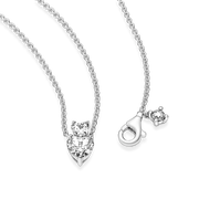 Double Heart Pendant Sparkling Collier Necklace