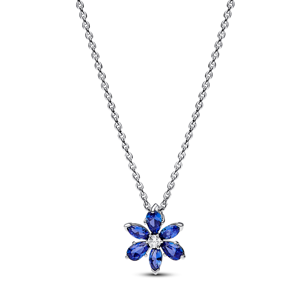 Sparkling Blue Herbarium Cluster Pendant Necklace