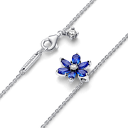 Sparkling Blue Herbarium Cluster Pendant Necklace