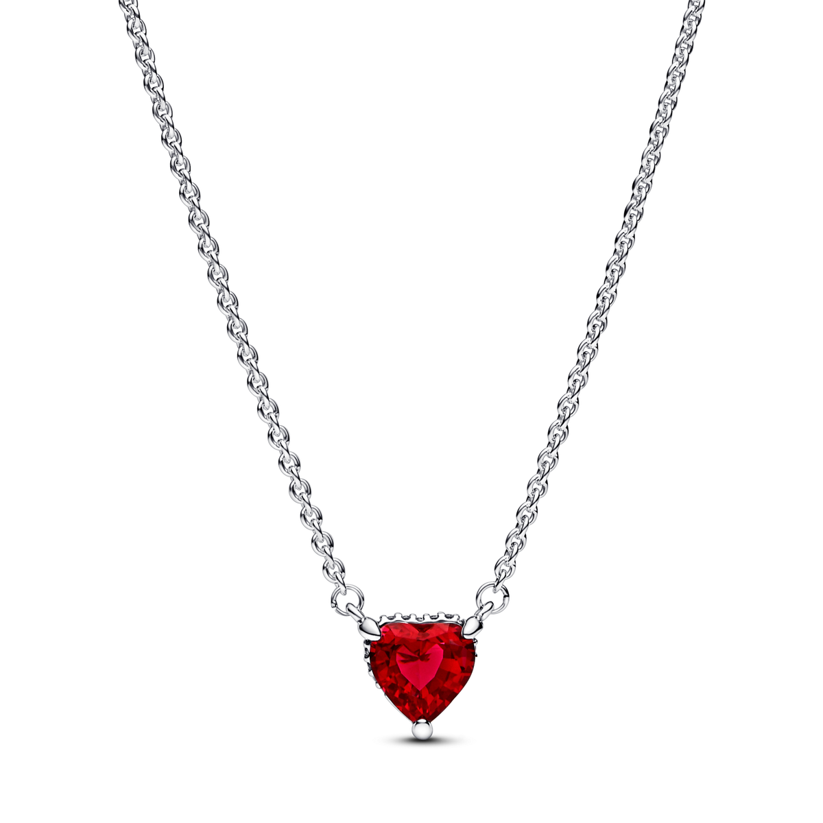 Sparkling Heart Halo Pendant Collier Necklace