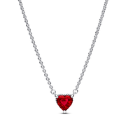 Sparkling Heart Halo Pendant Collier Necklace