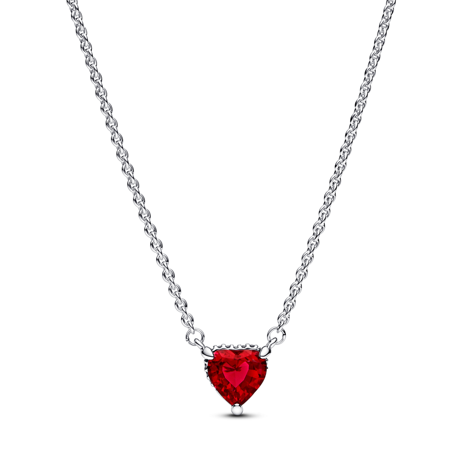 Sparkling Heart Halo Pendant Collier Necklace