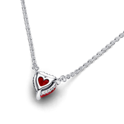 Sparkling Heart Halo Pendant Collier Necklace