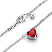 Sparkling Heart Halo Pendant Collier Necklace