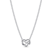 Sparkling Infinity Heart Collier Necklace