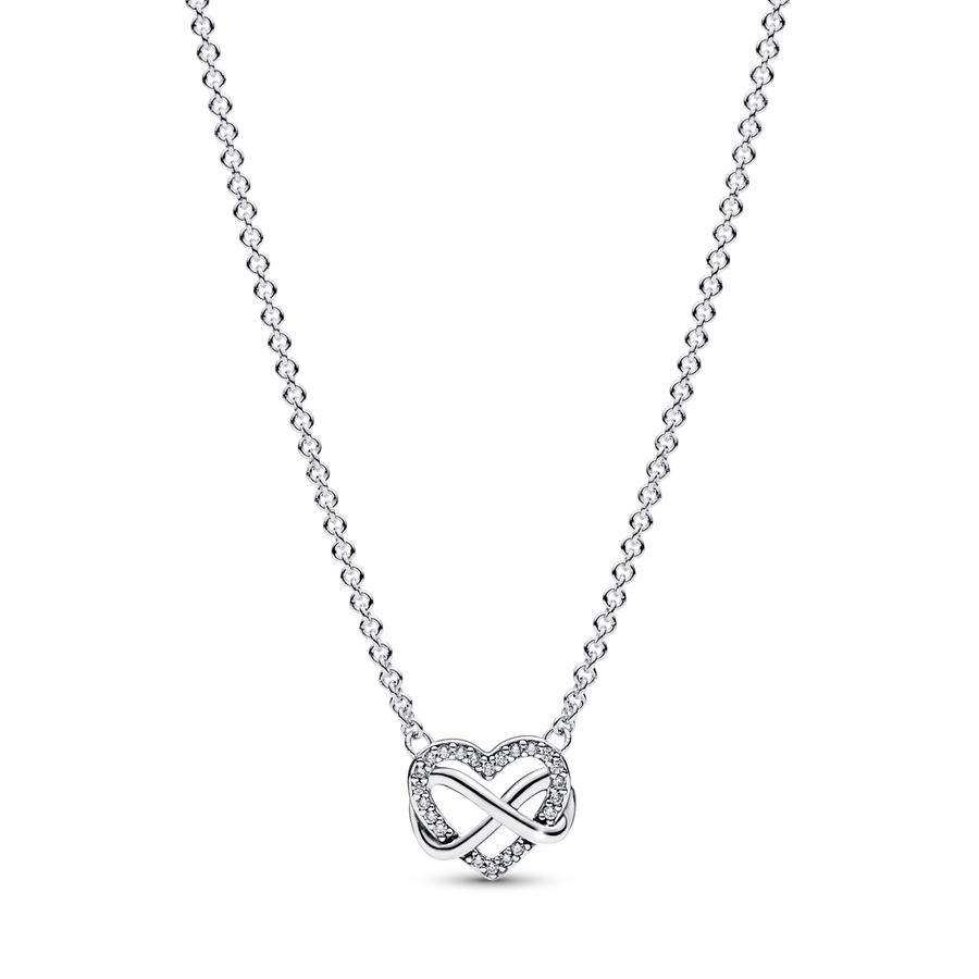 Sparkling Infinity Heart Collier Necklace