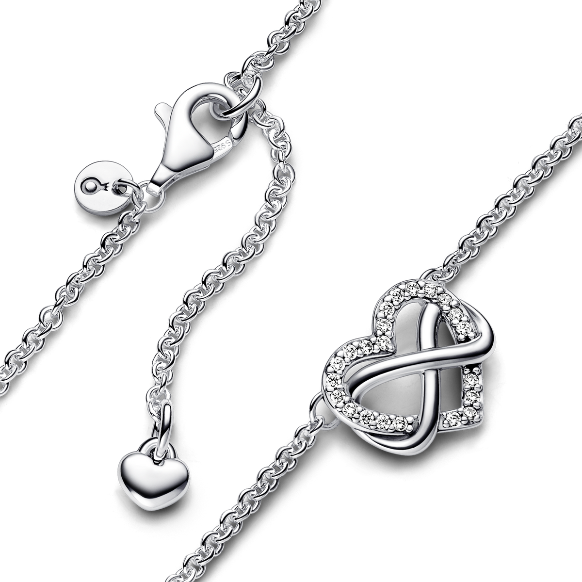 Sparkling Infinity Heart Collier Necklace