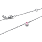 Pandora Era Bezel Sterling Silver Pink Lab-grown Diamond Pendant Necklace
