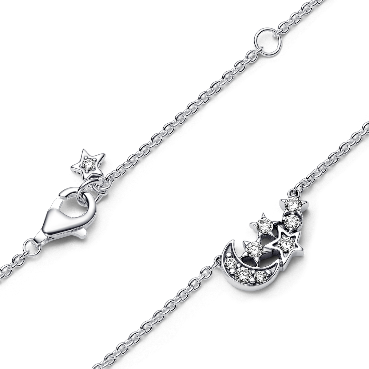 Sparkling Moon & Star Collier Necklace