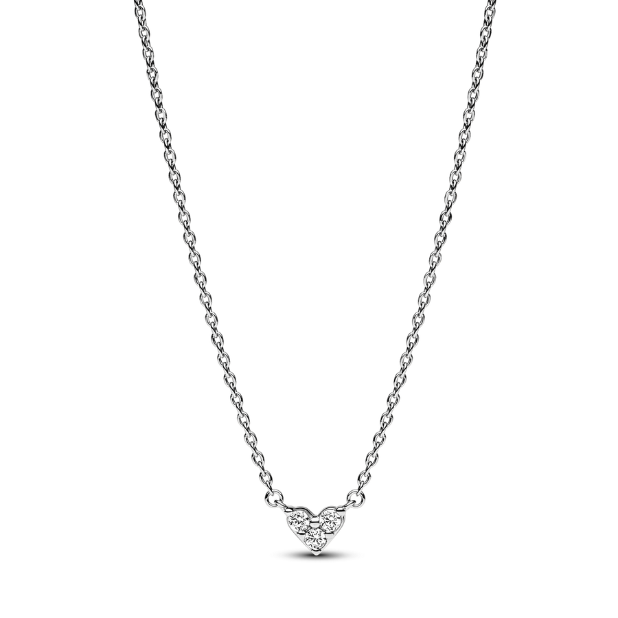 Triple Stone Heart Collier Necklace